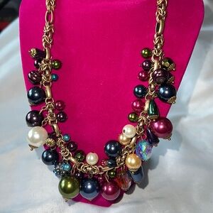 Chicos Colorful Cha'Cha dangle Necklace with Byzantine Chain